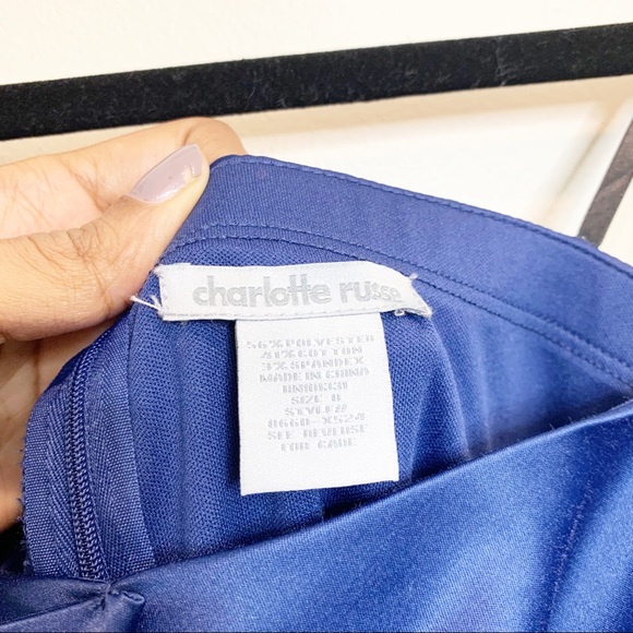 Charlotte Russe One Shoulder Navy Dress Size 8 - Picture 4 of 4